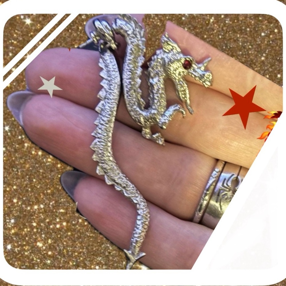 Vintage Dragon Statement Earring for Men